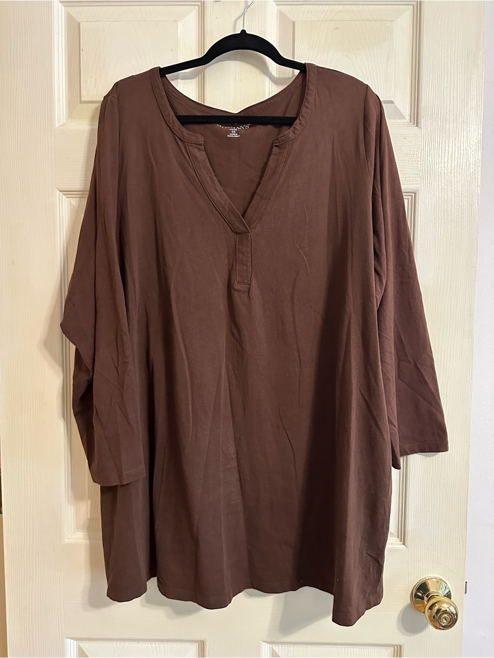 Roaman's Chocolate Brown V-Neck Tunic